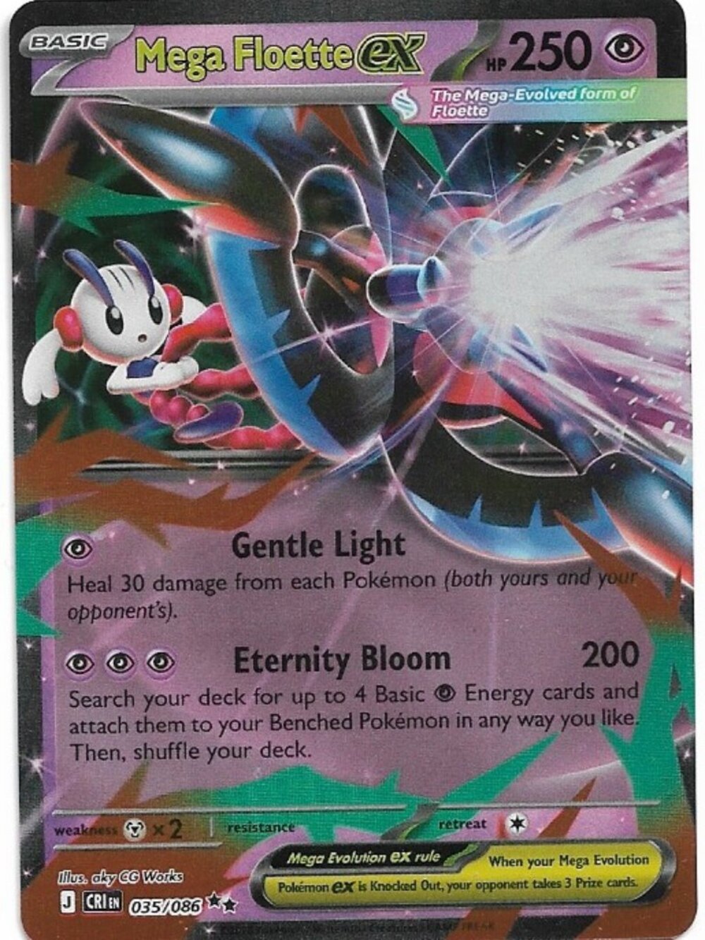 Pokemon Mega Floette ex 035/086 Chaos Rising Double Rare Holo NM